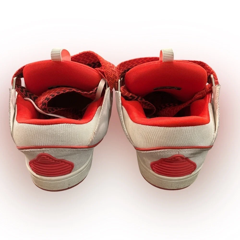 Red Lanvin Curb Panelled Sneakers Sz45 11-12 Men Fit 9-10 Women SSENSE Exclusive